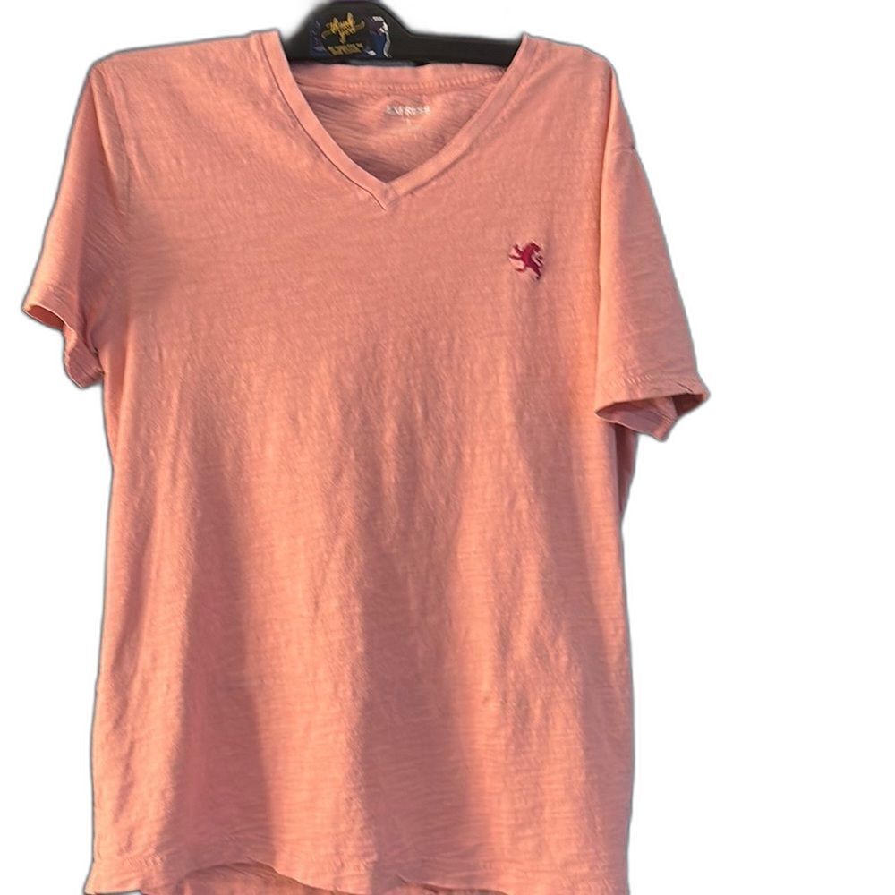 Express Pink Short Sleeve V-Neck Tee Size M